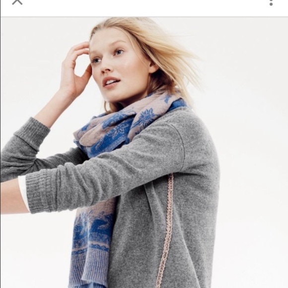 J. Crew Boiled 100% Wool Scarf Wrap Blue Gray OS - Picture 2 of 10